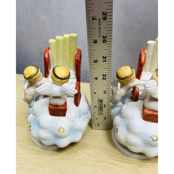 Vintage 2 Brinn's 80's/90's Angels Musical Porcelain Hand Painted Decorations - Picture 5 of 8